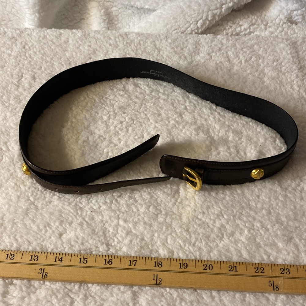 Size small brown leather with gold accents Salvatore Ferragamo belt.